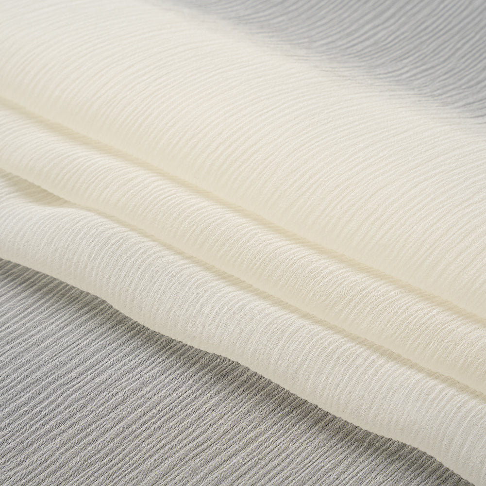 Crinkled Silk Chiffon - Antique White - Premium Collection - Folded Crinkled Silk Chiffon - Antique White - Premium Collection - Folded