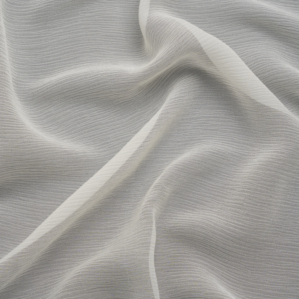Crinkled Silk Chiffon - Antique White - Premium Collection Crinkled Silk Chiffon - Antique White - Premium Collection