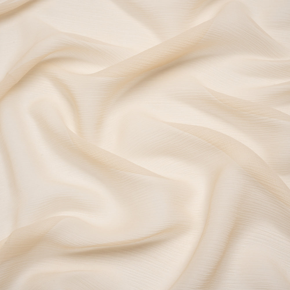 Crinkled Silk Chiffon - Winter Wheat - Premium Collection Crinkled Silk Chiffon - Winter Wheat - Premium Collection