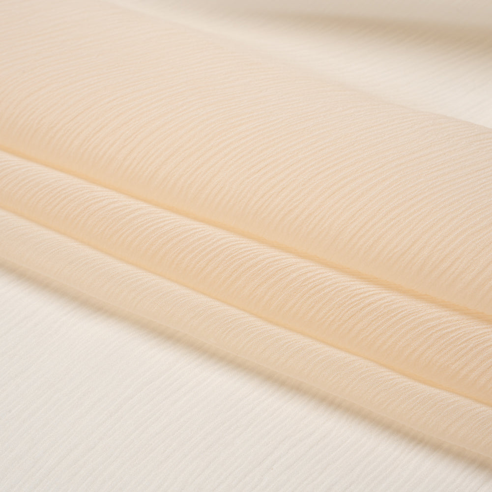 Crinkled Silk Chiffon - Cream Pink - Premium Collection - Folded Crinkled Silk Chiffon - Cream Pink - Premium Collection - Folded