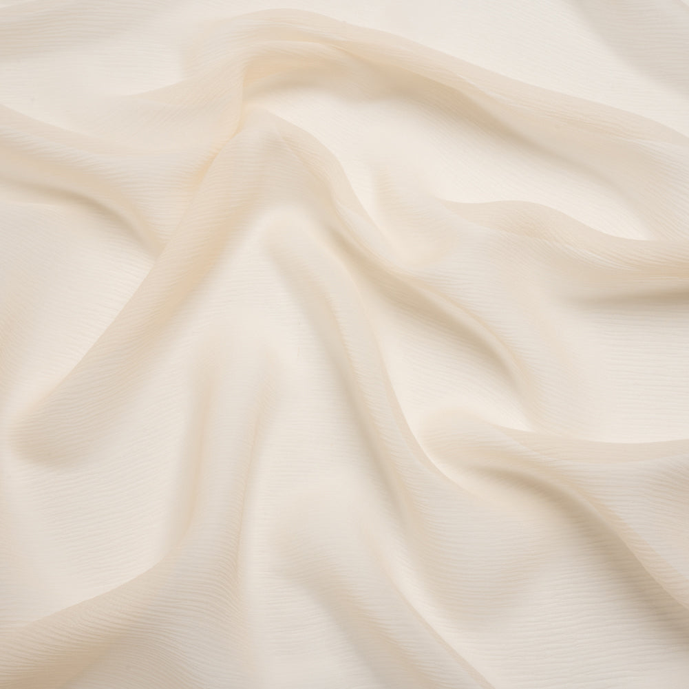 Crinkled Silk Chiffon - Cream Pink - Premium Collection Crinkled Silk Chiffon - Cream Pink - Premium Collection