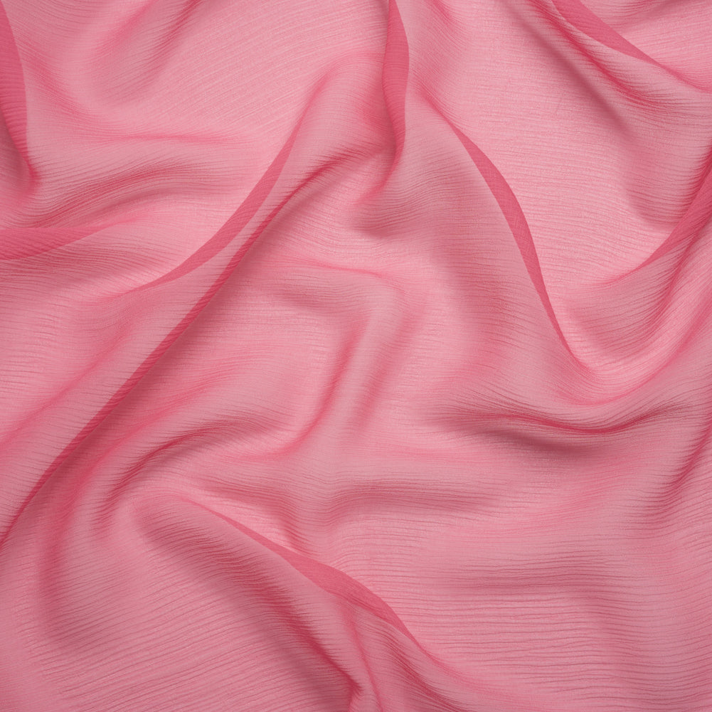 Crinkled Silk Chiffon - Rapture Rose - Premium Collection Crinkled Silk Chiffon - Rapture Rose - Premium Collection