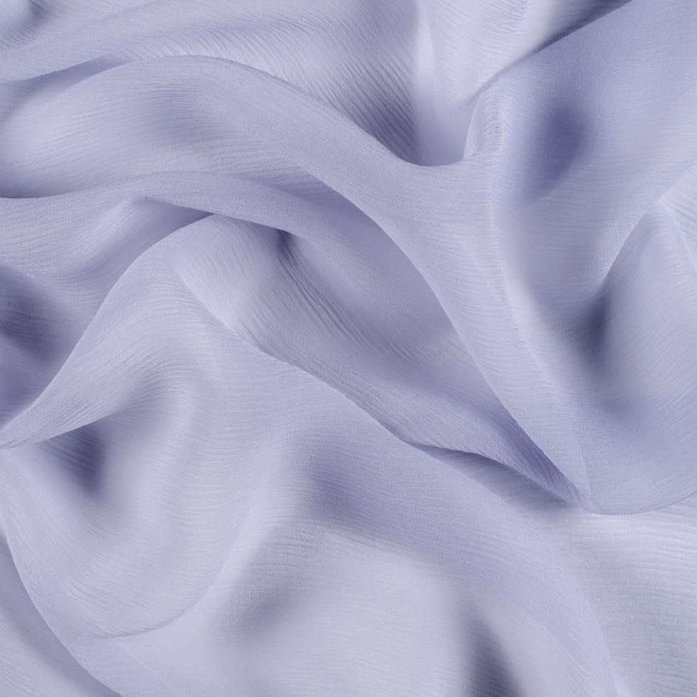 Crinkled Silk Chiffon - Icelandic Blue - Premium Collection Crinkled Silk Chiffon - Icelandic Blue - Premium Collection