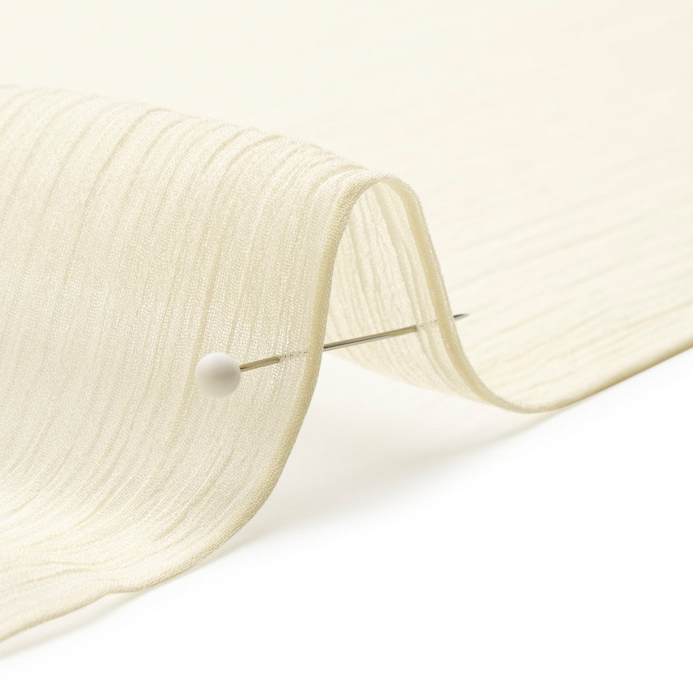 Crinkled Silk Chiffon - Ivory - Premium Collection - Detail Crinkled Silk Chiffon - Ivory - Premium Collection - Detail