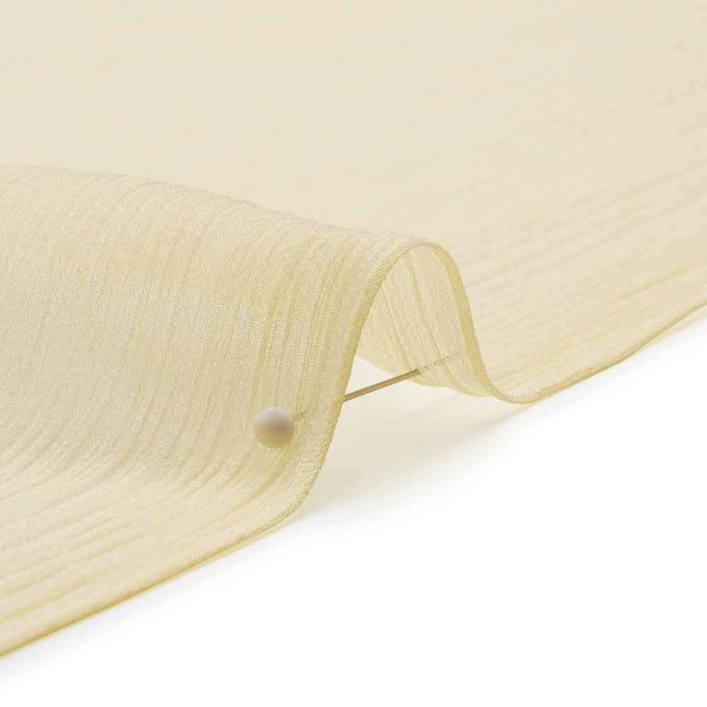 Crinkled Silk Chiffon - Pale Yellow - Premium Collection - Detail Crinkled Silk Chiffon - Pale Yellow - Premium Collection - Detail