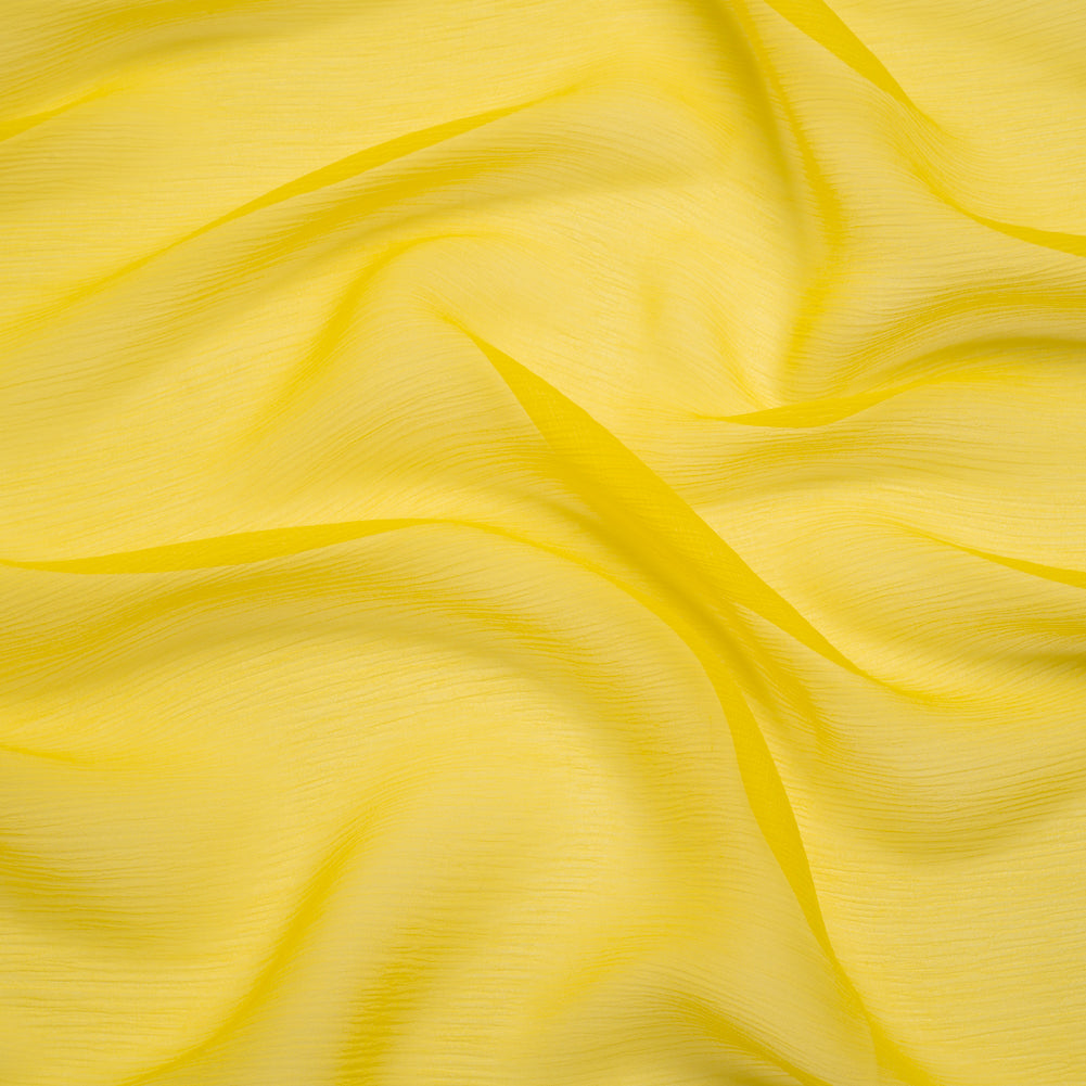 Crinkled Silk Chiffon - Buttercup Yellow - Premium Collection Crinkled Silk Chiffon - Buttercup Yellow - Premium Collection