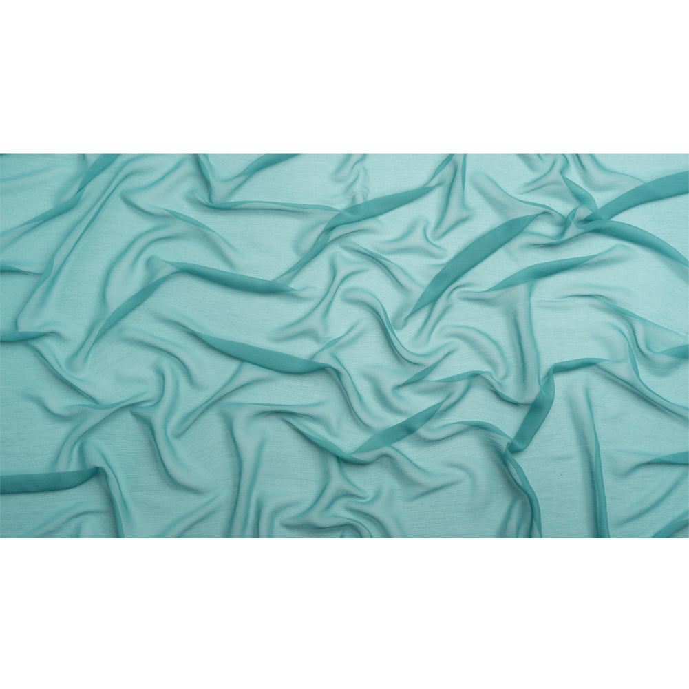 Crinkled Silk Chiffon - Colonial Blue - Premium Collection - Full Crinkled Silk Chiffon - Colonial Blue - Premium Collection - Full