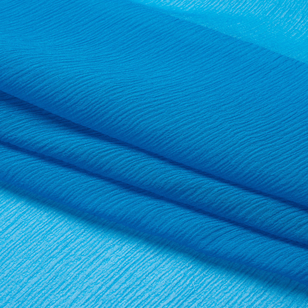 Crinkled Silk Chiffon - Directoire Blue - Premium Collection - Folded Crinkled Silk Chiffon - Directoire Blue - Premium Collection - Folded