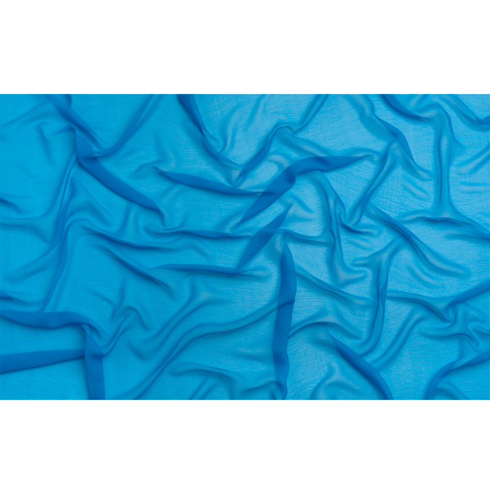 Crinkled Silk Chiffon - Directoire Blue - Premium Collection - Full Crinkled Silk Chiffon - Directoire Blue - Premium Collection - Full