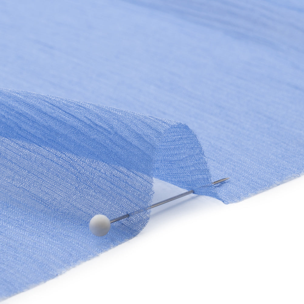 Crinkled Silk Chiffon - Regatta Blue - Premium Collection - Detail Crinkled Silk Chiffon - Regatta Blue - Premium Collection - Detail