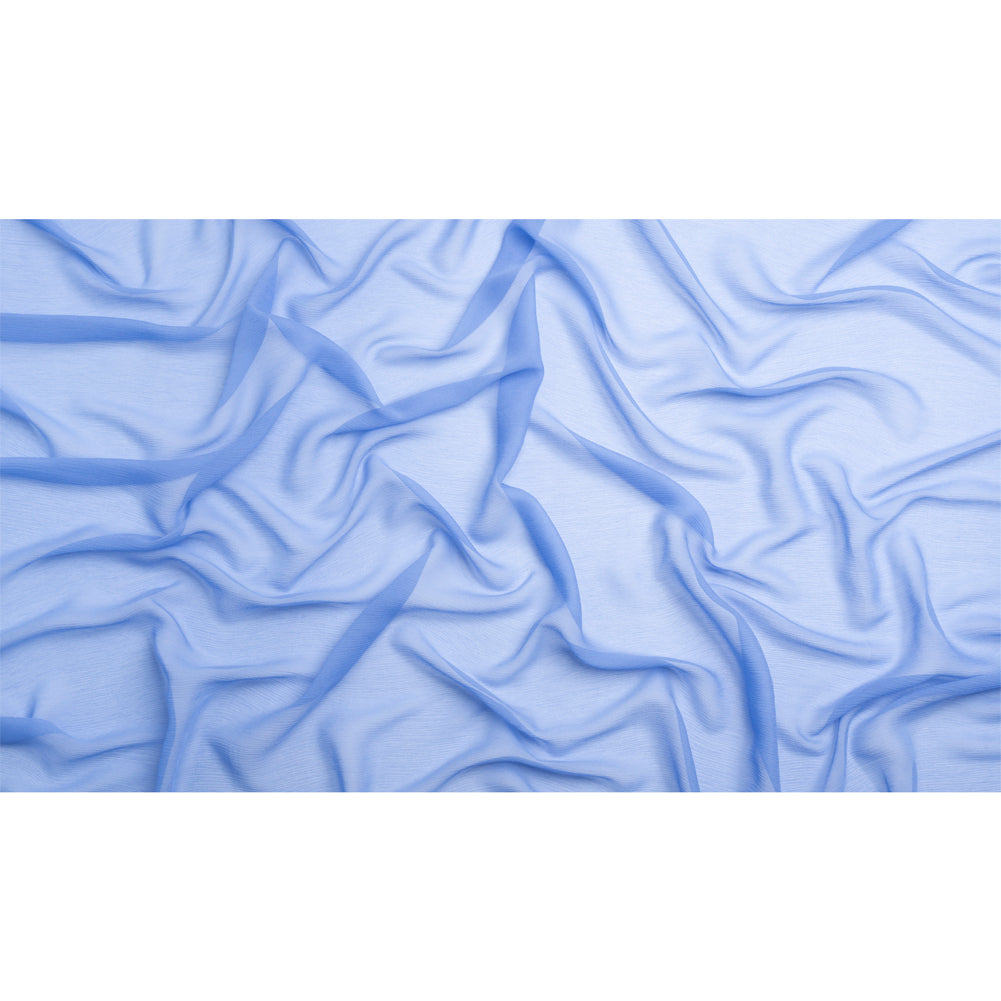 Crinkled Silk Chiffon - Regatta Blue - Premium Collection - Full Crinkled Silk Chiffon - Regatta Blue - Premium Collection - Full