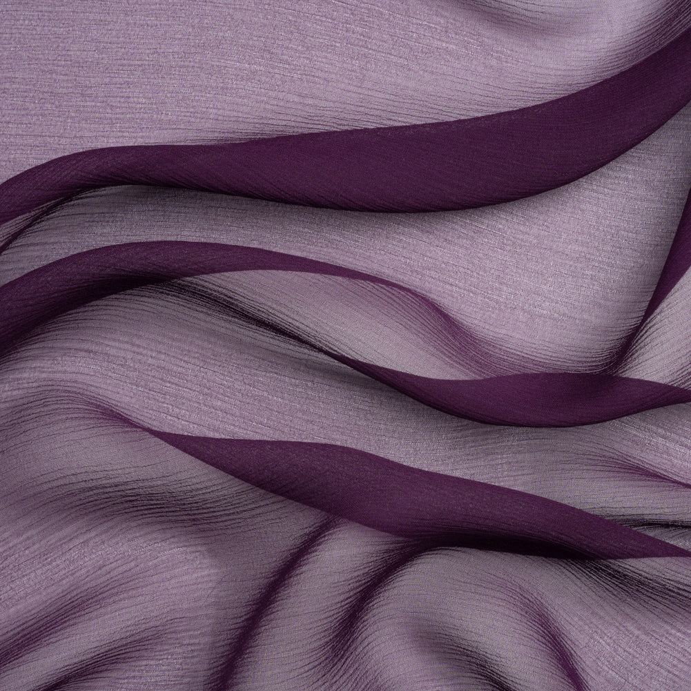 Crinkled Silk Chiffon - Blackberry - Premium Collection Crinkled Silk Chiffon - Blackberry - Premium Collection