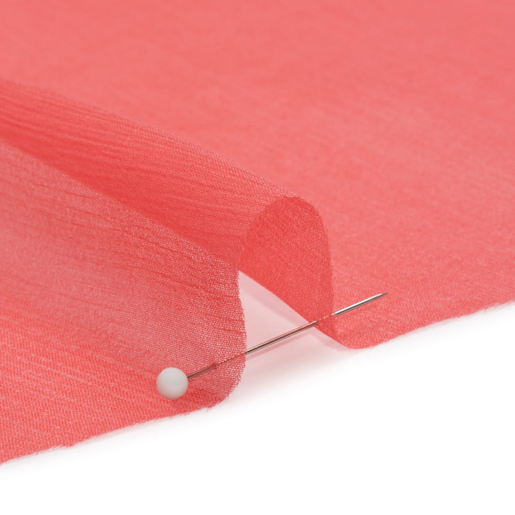 Crinkled Silk Chiffon - Salmon - Premium Collection - Detail Crinkled Silk Chiffon - Salmon - Premium Collection - Detail