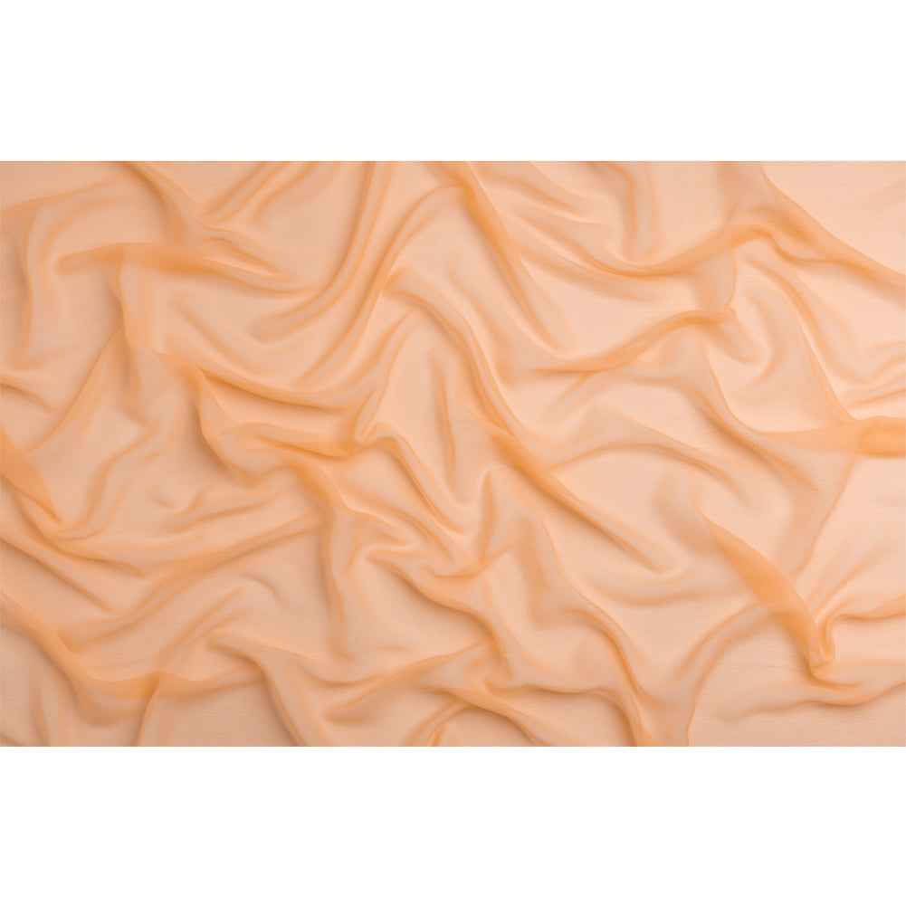 Crinkled Silk Chiffon - Peach - Premium Collection - Full Crinkled Silk Chiffon - Peach - Premium Collection - Full