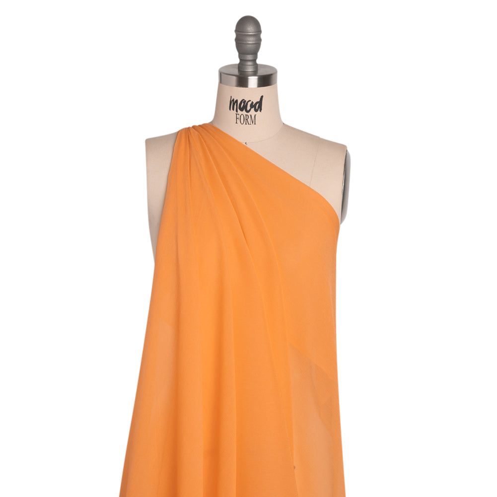 Crinkled Silk Chiffon - Peach Fuzz - Premium Collection - Drape Crinkled Silk Chiffon - Peach Fuzz - Premium Collection - Drape