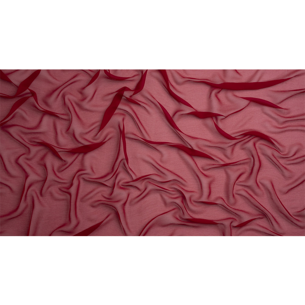 Crinkled Silk Chiffon - Chili Pepper - Premium Collection - Full Crinkled Silk Chiffon - Chili Pepper - Premium Collection - Full