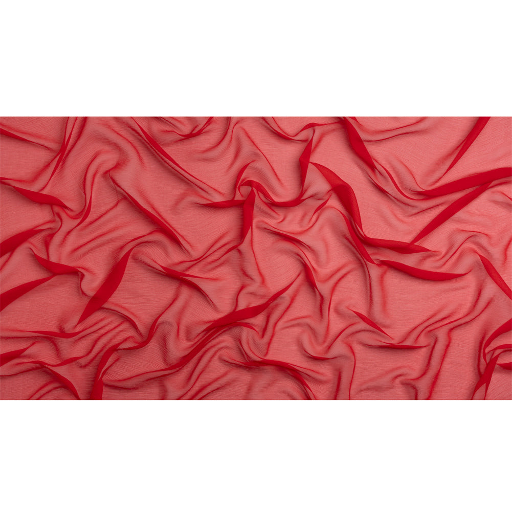 Crinkled Silk Chiffon - Brick - Premium Collection - Full Crinkled Silk Chiffon - Brick - Premium Collection - Full