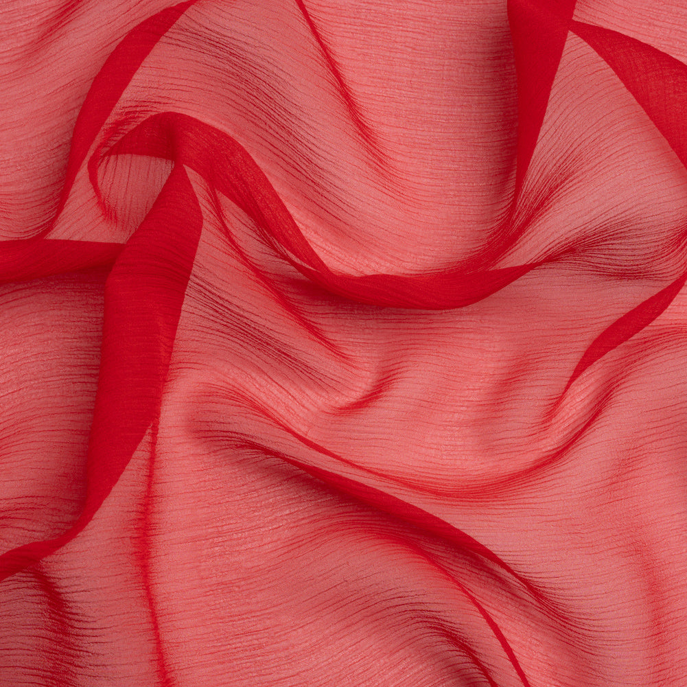 Crinkled Silk Chiffon - Brick - Premium Collection Crinkled Silk Chiffon - Brick - Premium Collection