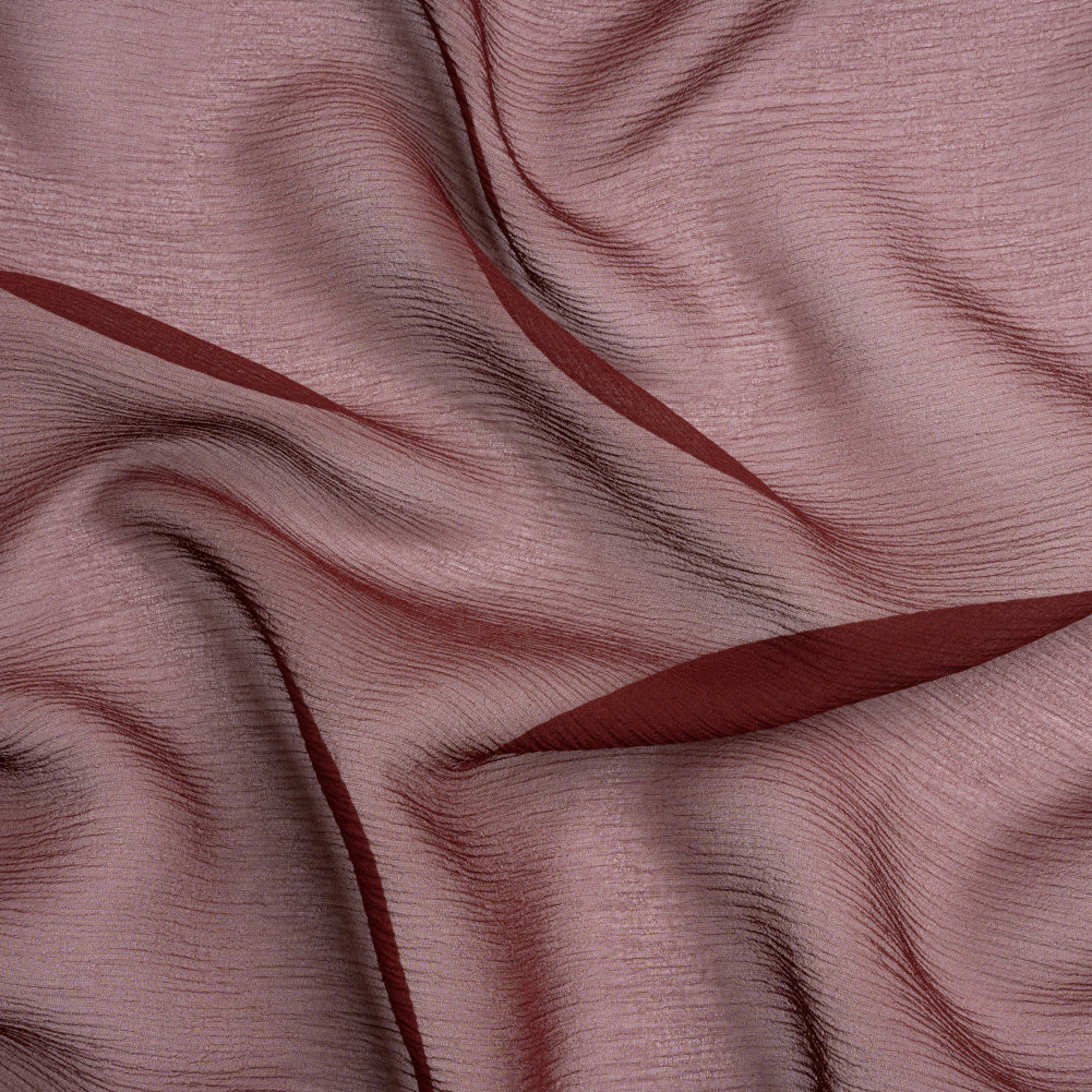 Crinkled Silk Chiffon - Port - Premium Collection Crinkled Silk Chiffon - Port - Premium Collection