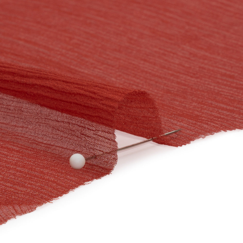 Crinkled Silk Chiffon - Rust - Premium Collection - Detail Crinkled Silk Chiffon - Rust - Premium Collection - Detail
