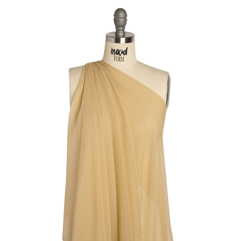 Crinkled Silk Chiffon - Latte - Premium Collection - Drape Crinkled Silk Chiffon - Latte - Premium Collection - Drape