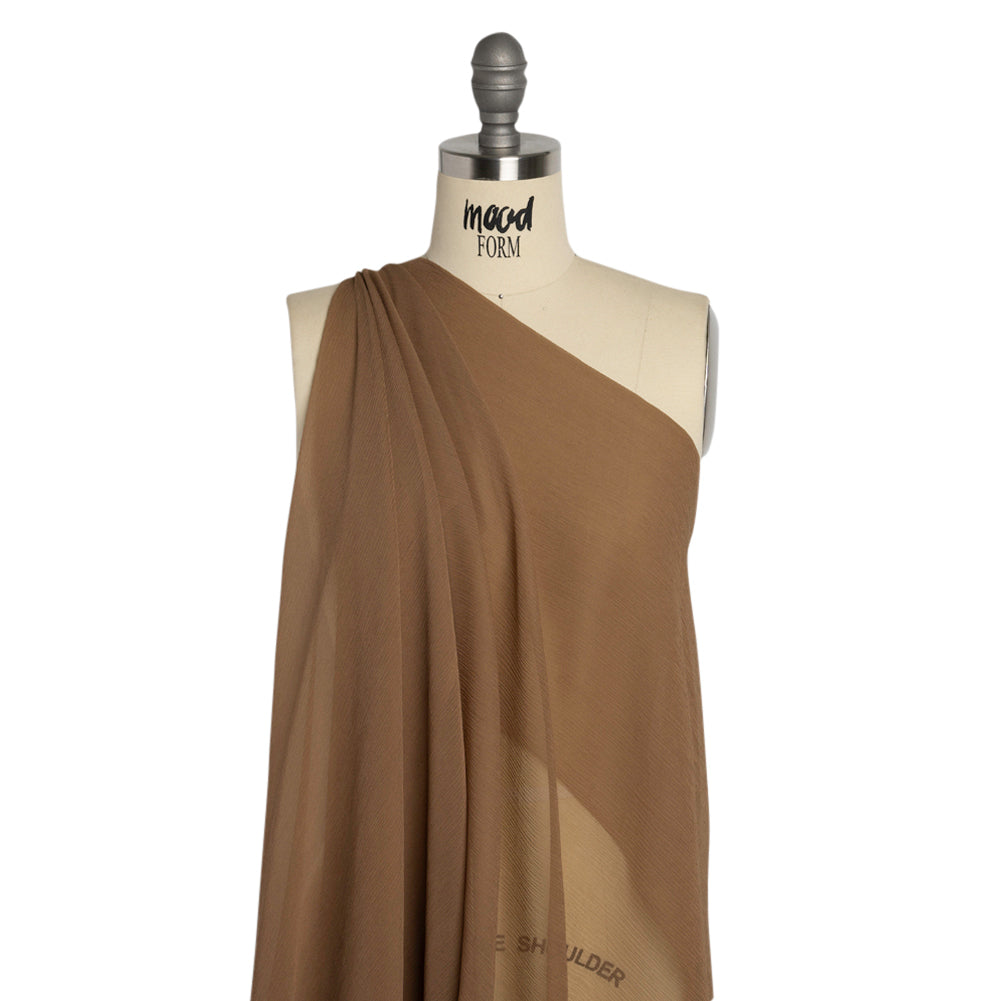 Crinkled Silk Chiffon - Cappuccino - Premium Collection - Drape Crinkled Silk Chiffon - Cappuccino - Premium Collection - Drape