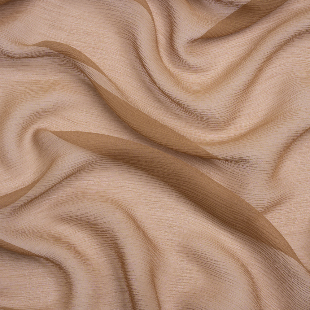 Crinkled Silk Chiffon - Cappuccino - Premium Collection Crinkled Silk Chiffon - Cappuccino - Premium Collection