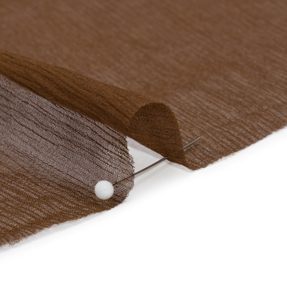 Crinkled Silk Chiffon - Chocolate - Premium Collection - Detail Crinkled Silk Chiffon - Chocolate - Premium Collection - Detail