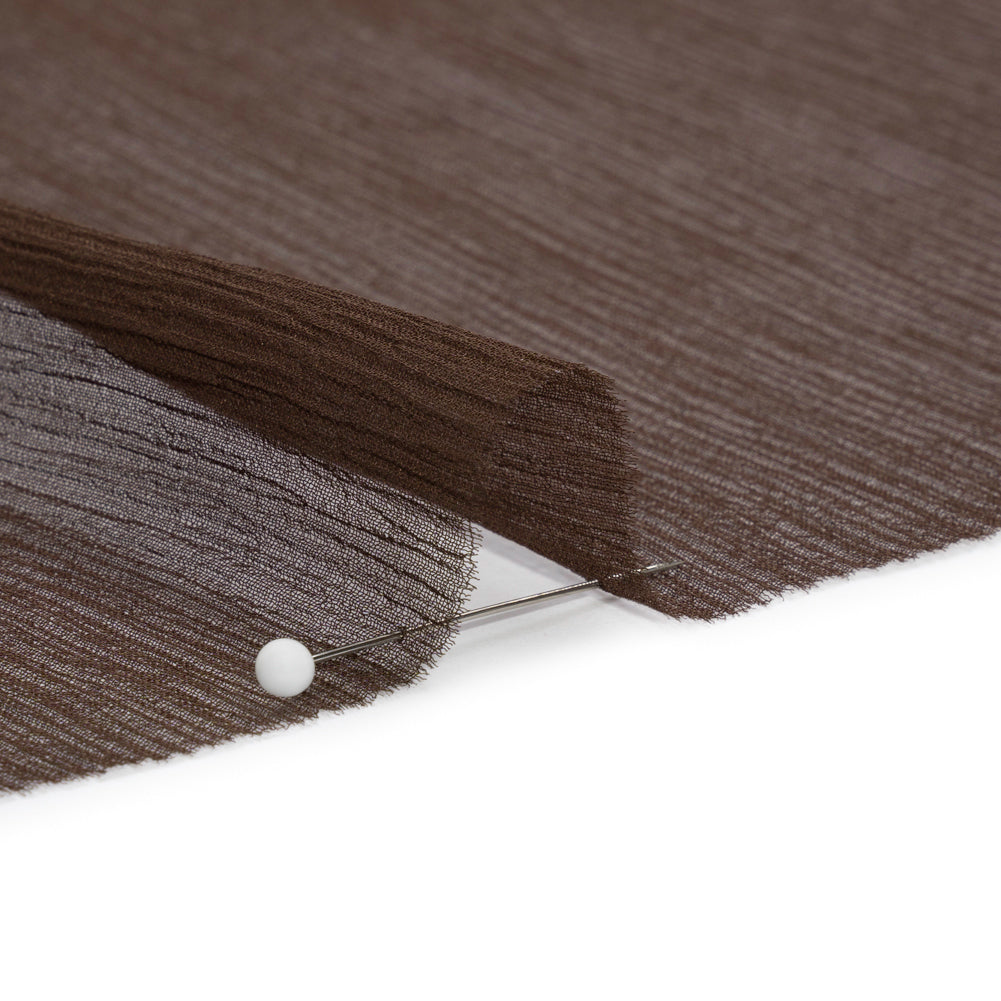 Crinkled Silk Chiffon - Dark Brown - Premium Collection - Detail - Image 3 of 6 Crinkled Silk Chiffon - Dark Brown - Premium Collection - Detail - Image 3 of 6