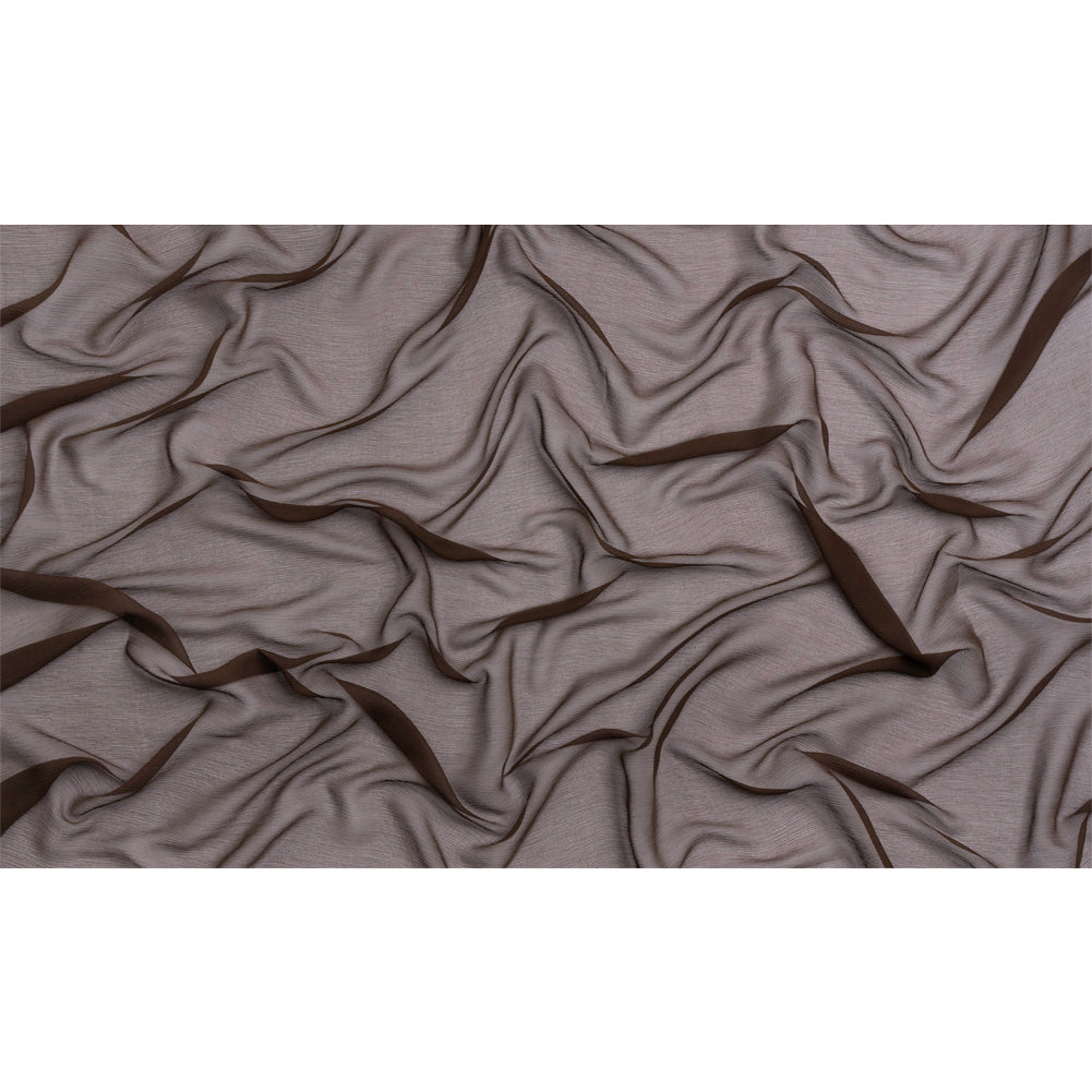 Crinkled Silk Chiffon - Dark Brown - Premium Collection - Full Crinkled Silk Chiffon - Dark Brown - Premium Collection - Full