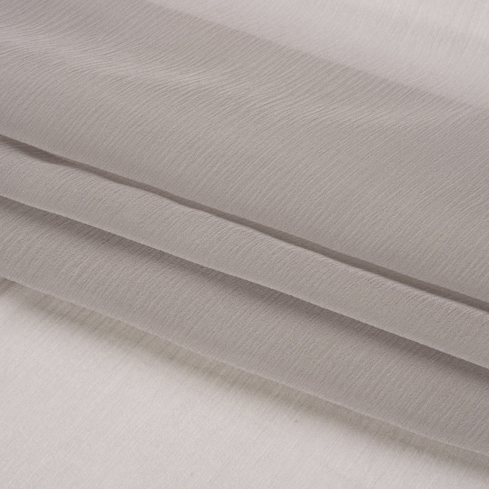 Crinkled Silk Chiffon - Silver - Premium Collection - Folded Crinkled Silk Chiffon - Silver - Premium Collection - Folded