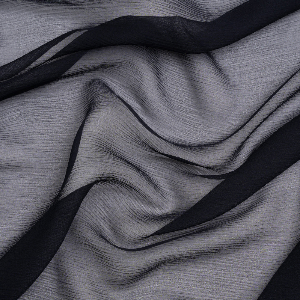 Crinkled Silk Chiffon - Midnight - Premium Collection Crinkled Silk Chiffon - Midnight - Premium Collection