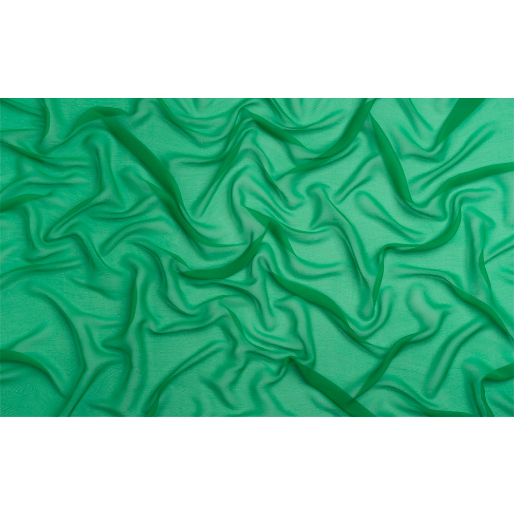 Crinkled Silk Chiffon - Kelly Green - Premium Collection - Full Crinkled Silk Chiffon - Kelly Green - Premium Collection - Full