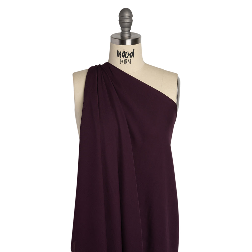Silk Double Georgette - Eggplant - Premium Collection - Drape Silk Double Georgette - Eggplant - Premium Collection - Drape