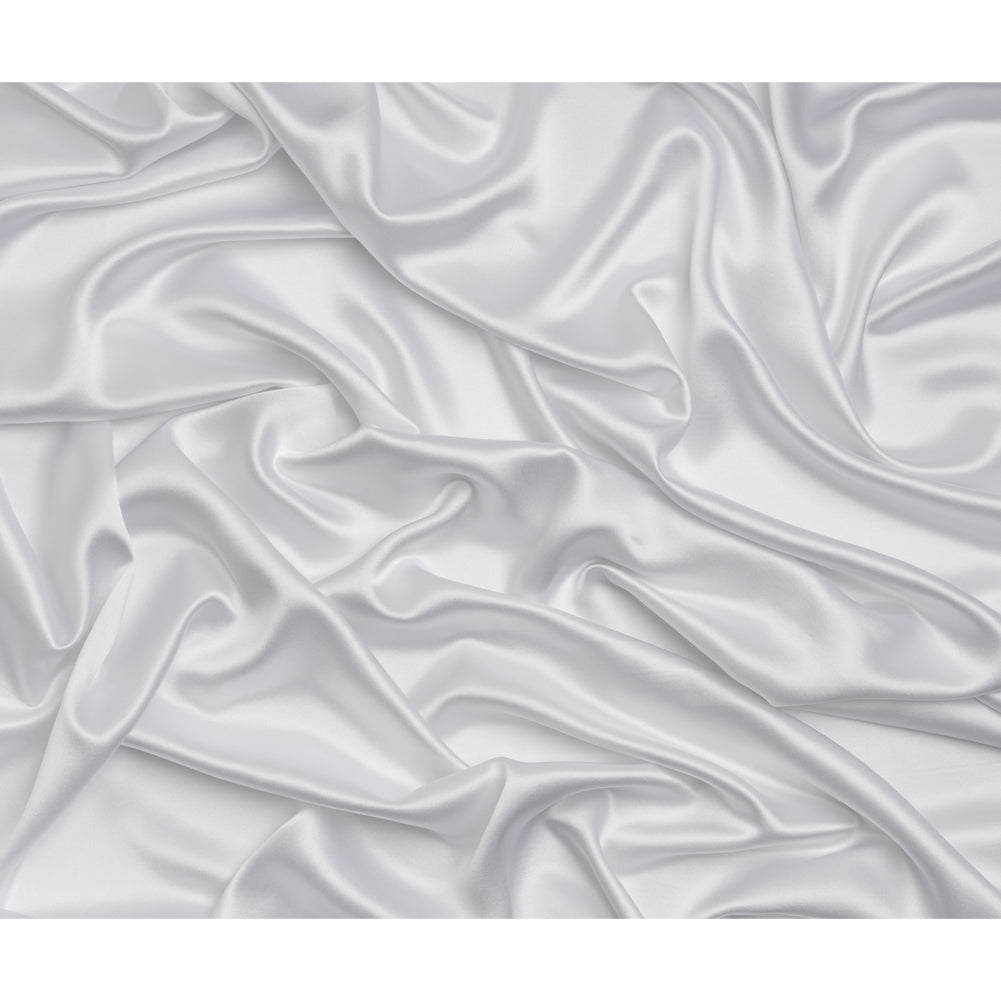 Silk Crepe Back Satin - Bright White - Premium Collection - Full Silk Crepe Back Satin - Bright White - Premium Collection - Full