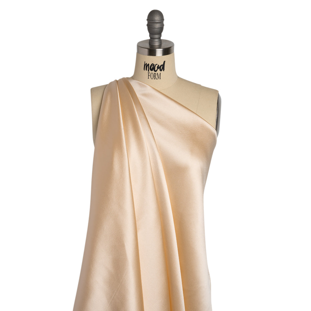 Silk Crepe Back Satin - Cream Pink - Premium Collection - Drape Silk Crepe Back Satin - Cream Pink - Premium Collection - Drape