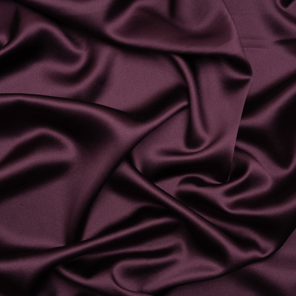 Silk Crepe Back Satin - Eggplant - Premium Collection Silk Crepe Back Satin - Eggplant - Premium Collection