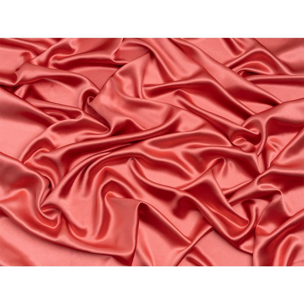 Silk Crepe Back Satin - Salmon - Premium Collection - Full Silk Crepe Back Satin - Salmon - Premium Collection - Full