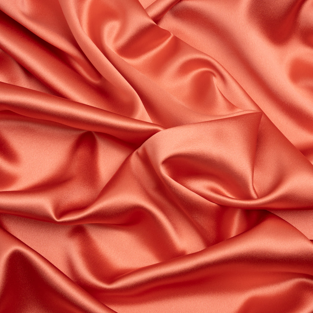 Silk Crepe Back Satin - Coral - Premium Collection Silk Crepe Back Satin - Coral - Premium Collection