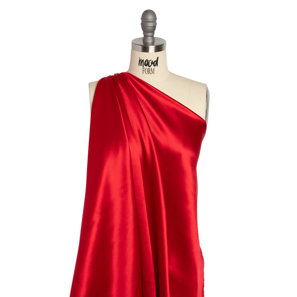 Silk Crepe Back Satin - Red - Premium Collection Detail Silk Crepe Back Satin - Red - Premium Collection Detail