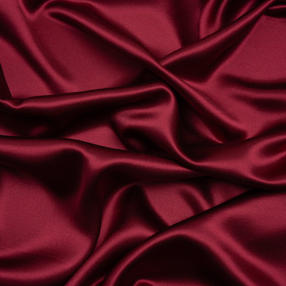 Silk Crepe Back Satin - Wine - Premium Collection Silk Crepe Back Satin - Wine - Premium Collection