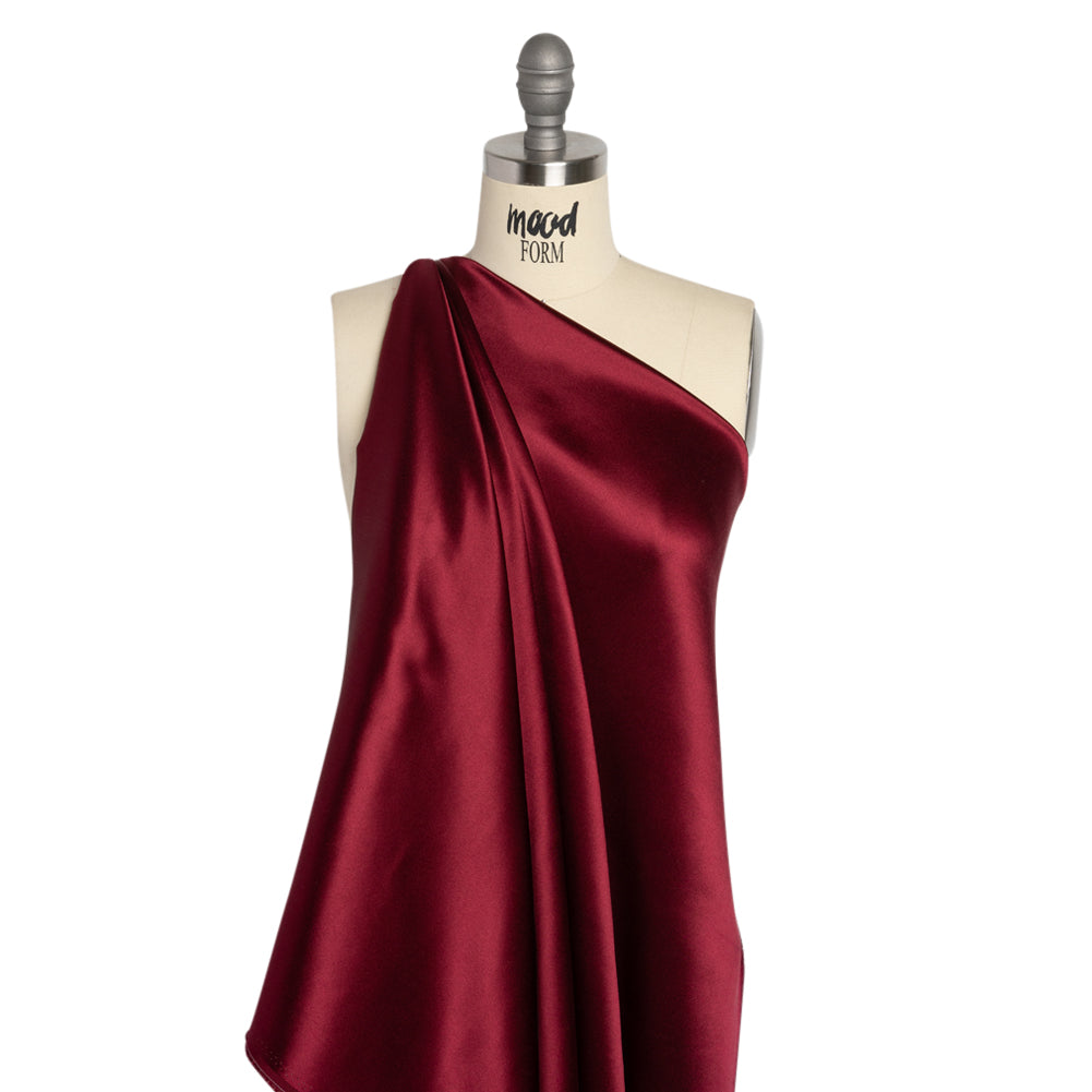 Silk Crepe Back Satin - Maroon - Premium Collection - Drape Silk Crepe Back Satin - Maroon - Premium Collection - Drape