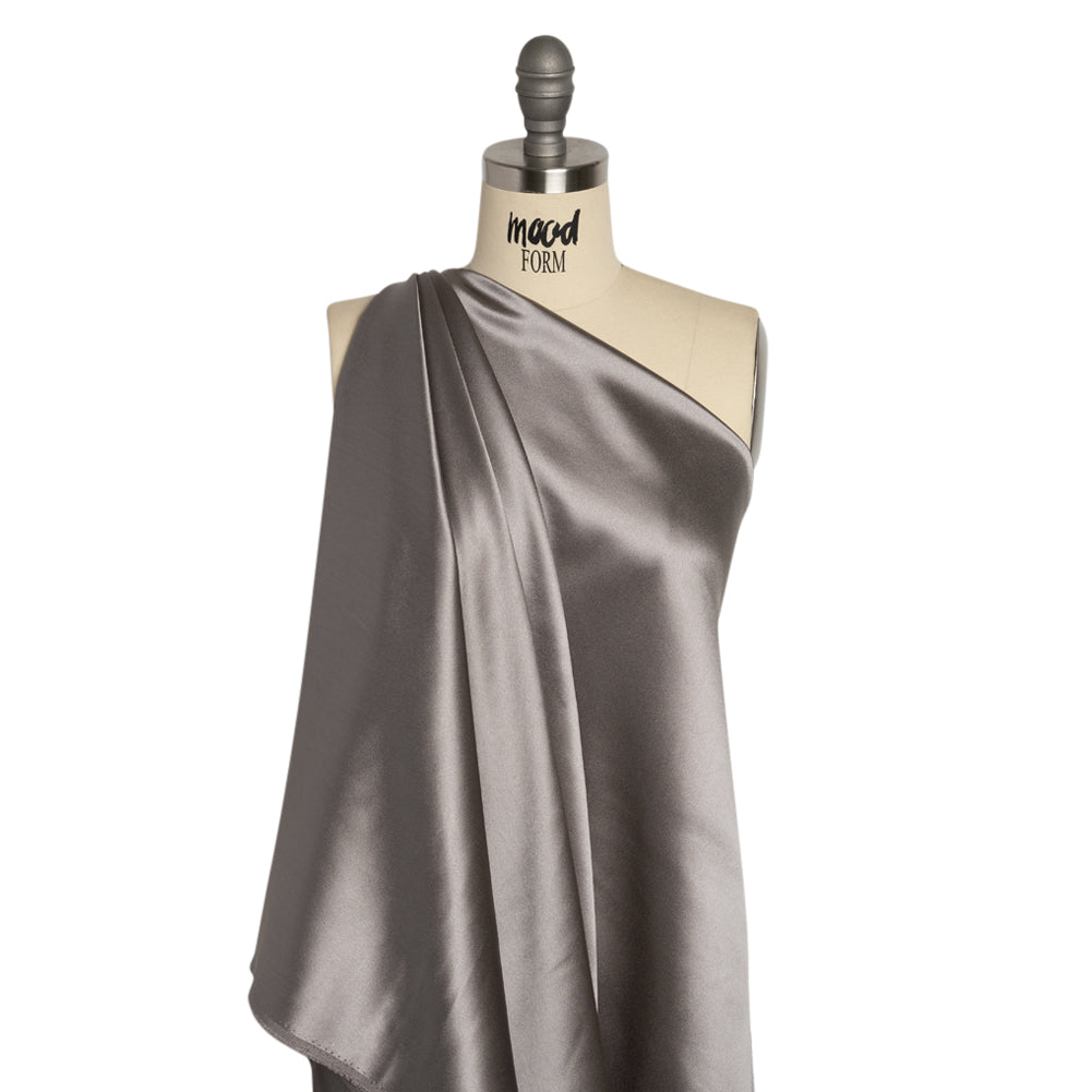 Silk Crepe Back Satin - Silver - Premium Collection - Drape Silk Crepe Back Satin - Silver - Premium Collection - Drape