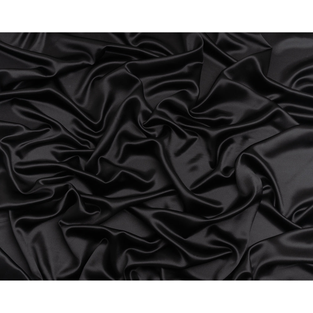 Silk Crepe Back Satin - Black - Premium Collection - Full Silk Crepe Back Satin - Black - Premium Collection - Full