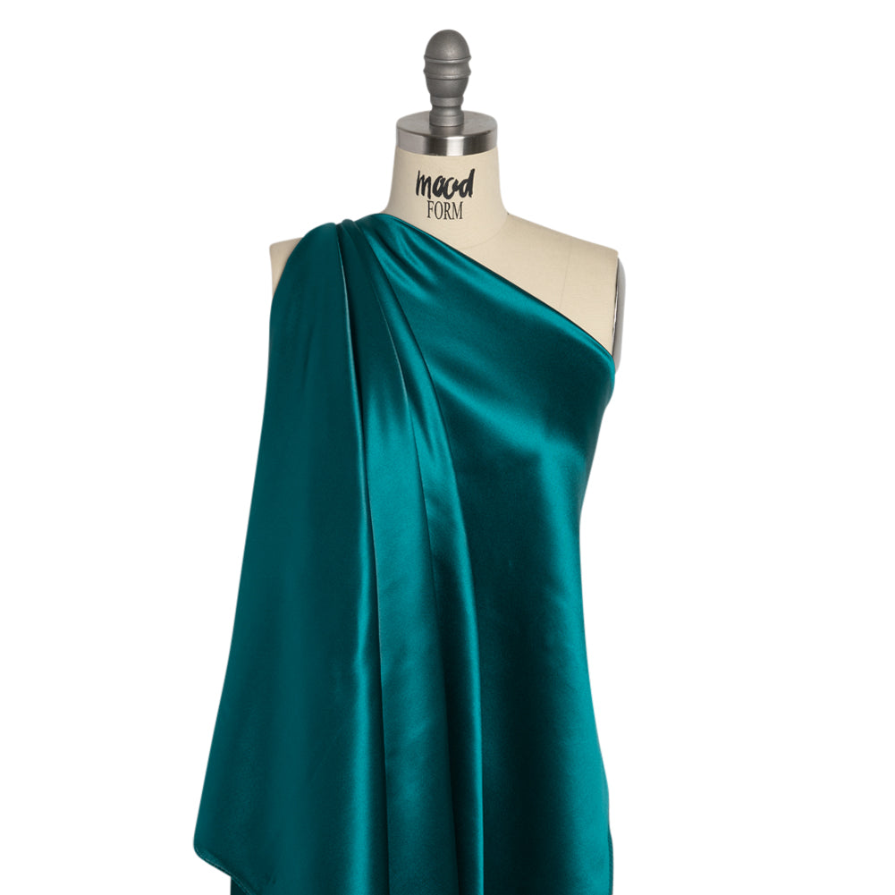 Silk Crepe Back Satin - Deep Teal - Premium Collection - Drape Silk Crepe Back Satin - Deep Teal - Premium Collection - Drape