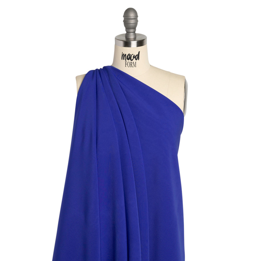 Stretch Recycled Polyester 4-Ply Crepe - Blue - Premium Collection - Drape Stretch Recycled Polyester 4-Ply Crepe - Blue - Premium Collection - Drape