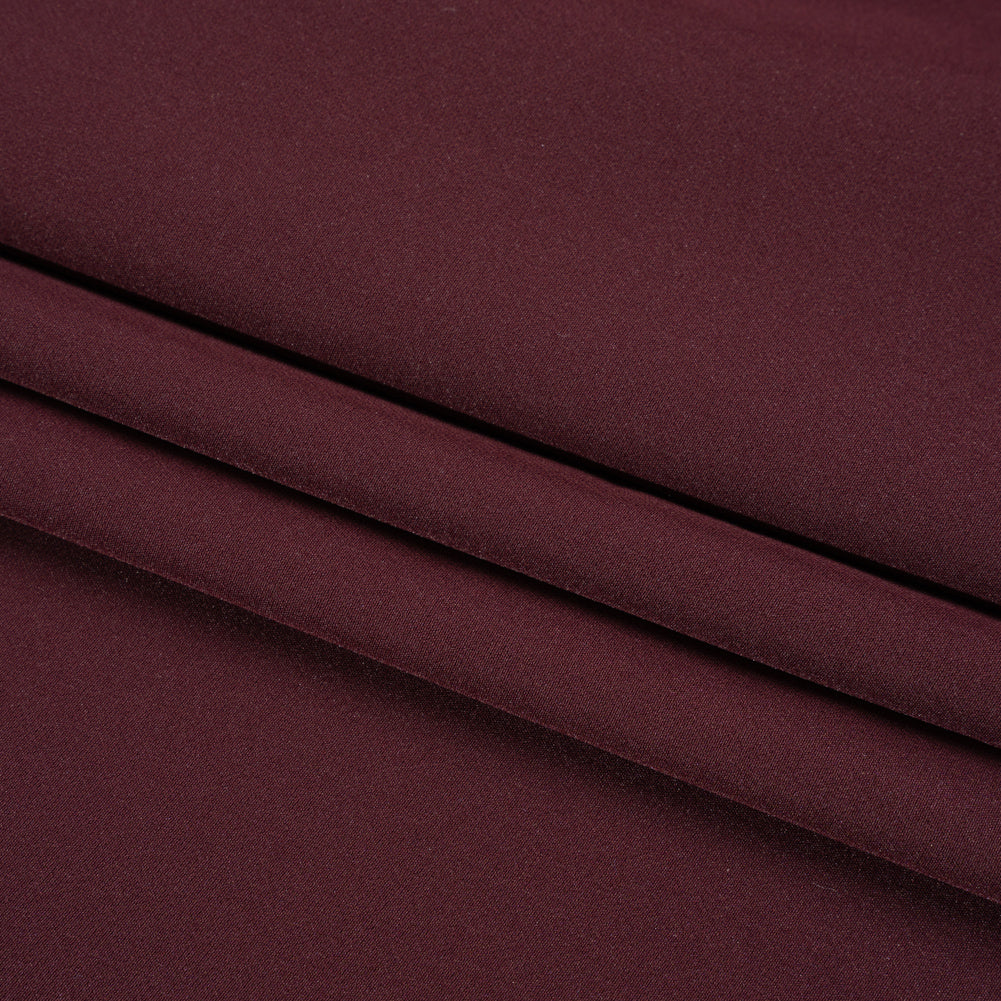Stretch Recycled Polyester 4-Ply Crepe - Burgundy - Premium Collection - Folded Stretch Recycled Polyester 4-Ply Crepe - Burgundy - Premium Collection - Folded