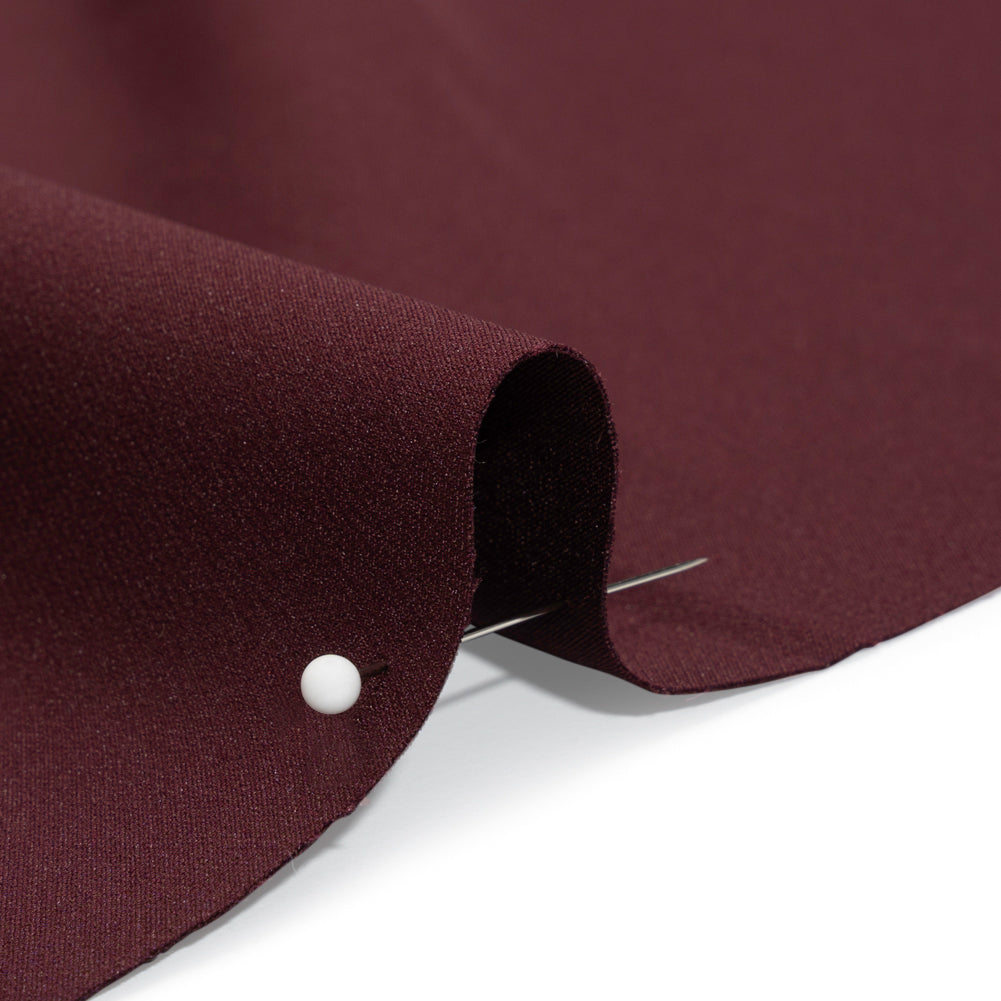 Stretch Recycled Polyester 4-Ply Crepe - Burgundy - Premium Collection - Detail Stretch Recycled Polyester 4-Ply Crepe - Burgundy - Premium Collection - Detail