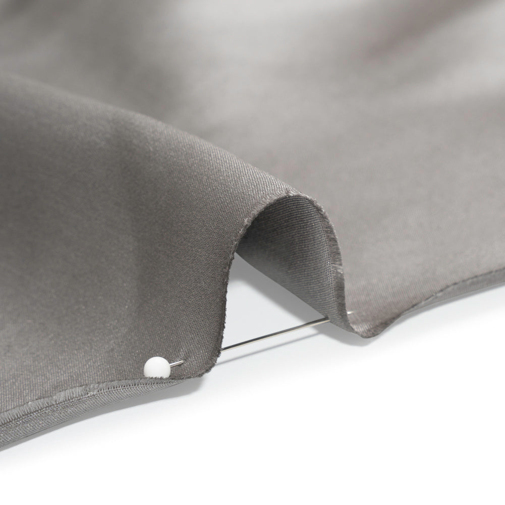 Silk Duchesse Satin - Heather Gray - Premium Collection - Detail - Image 3 of 6 Silk Duchesse Satin - Heather Gray - Premium Collection - Detail - Image 3 of 6