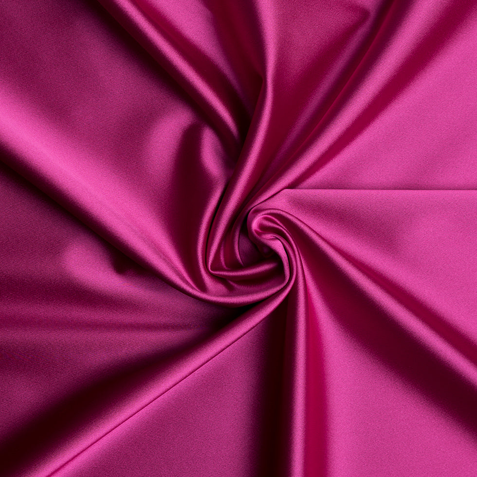 Stretch Satin Made in Italy - Raspberry with Black Backing - Premium Collection Stretch Satin Made in Italy - Raspberry with Black Backing - Premium Collection
